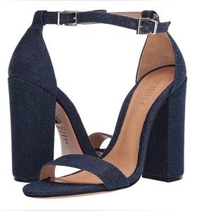 Schutz Denim Block Heels